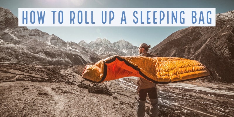 how to roll up a sleeping bag process